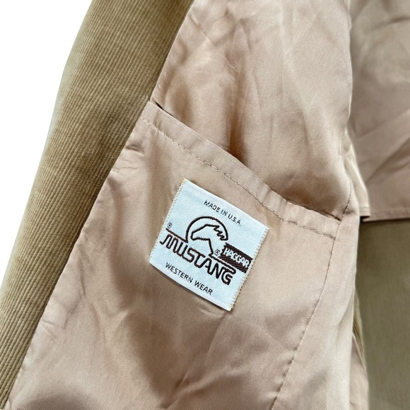 Vintage 70s Western Wear Corduroy Blazer Mustang by Haggar Made in USA Tan | 40 - Picture 3 of 9